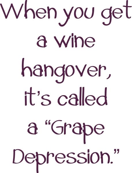 When you get a wine hangover,its called a "Grape Depression