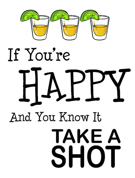 If You Are HAPPY And You Know It, TAKE A SHOT.