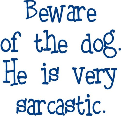 Beware of the dog. He is very sarcastic.