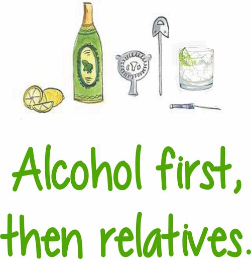 Alcohol first, then relatives