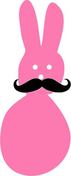 Pink Bunny with Mustache