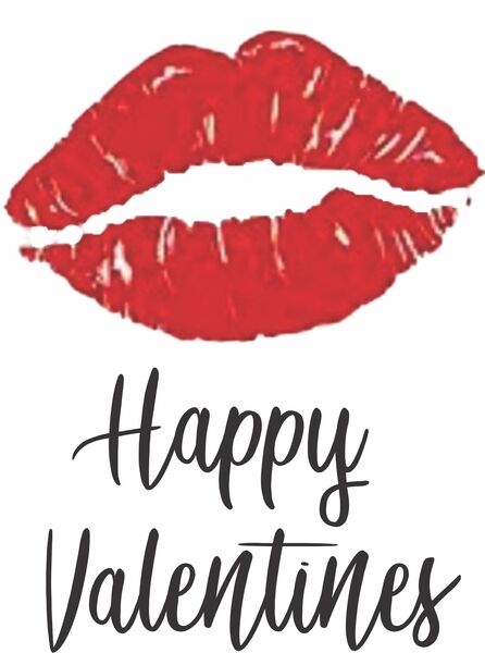 Happy Valentines Day Lipstick Kiss