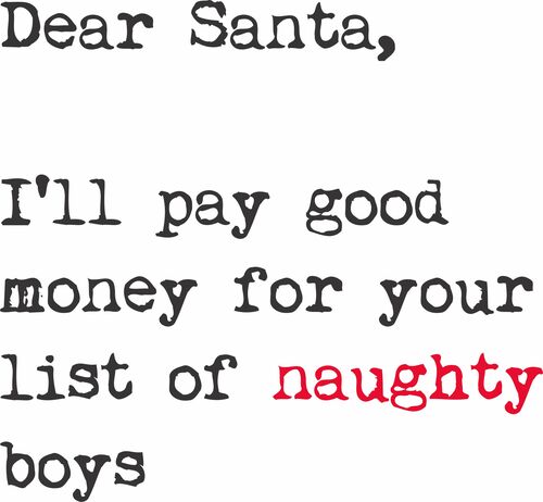 Dear Santa, I’ll pay you good money for your list of naughty boys!