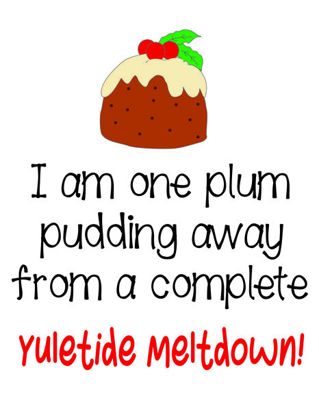 I am one plum pudding away from a complete Yuletide Meltdown!