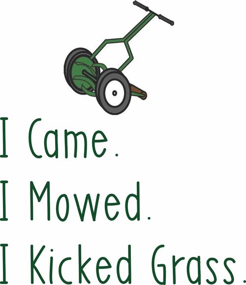 I came. I mowed. I kicked grass.