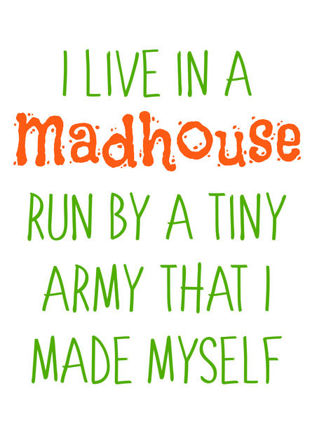 I live in a madhouse run by a tiny army that I made myself.