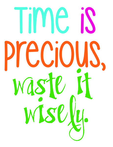 Time is precious, waste it wisely.