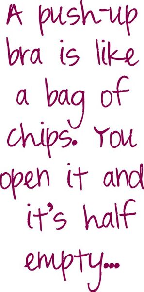 A push-up bra is like a bag of chips. You open it and it’s half empty?