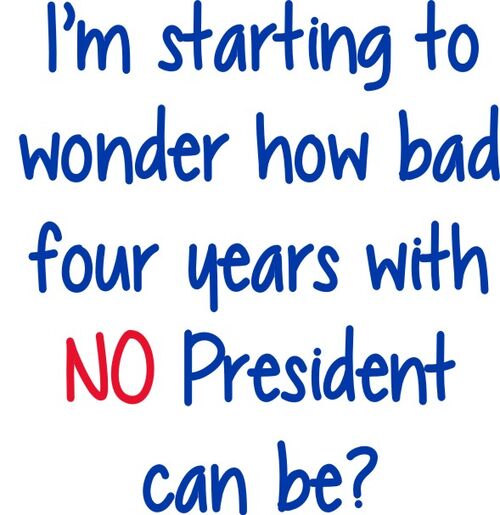 I’m starting to wonder how bad four years with NO President can be?