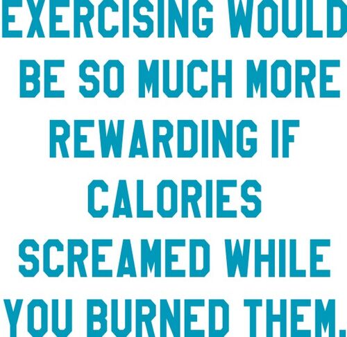 Exercising would be so much more rewarding if calories screamed while you burned them.