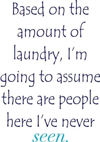 based on the amount of laundry. I’m going to assume there are people living here I’ve never seen.