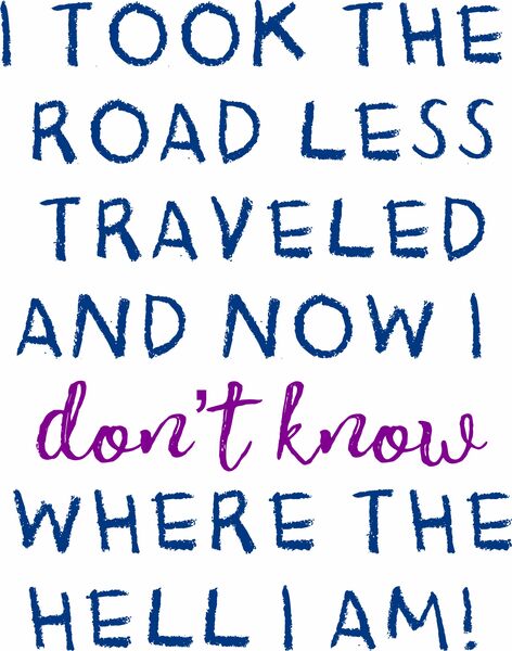 I took the road less traveled and now I don't know where the hell I am.