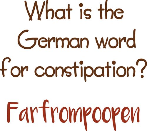 What is the German word for constipation? Farfrompoopen.