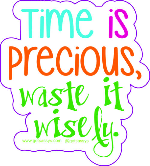 Time is precious, waste it wisely.