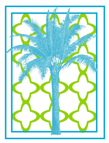 Turquoise and Green Palm Tree