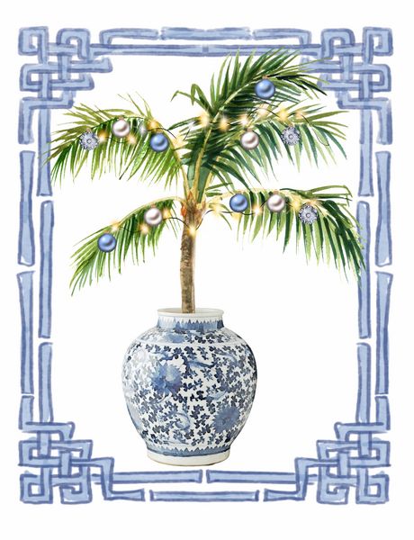 Christmas Palm in Chinoiserie Urn