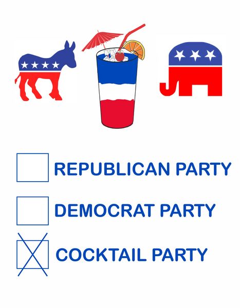 Rebublican Party Democrat Party X Cocktail Party