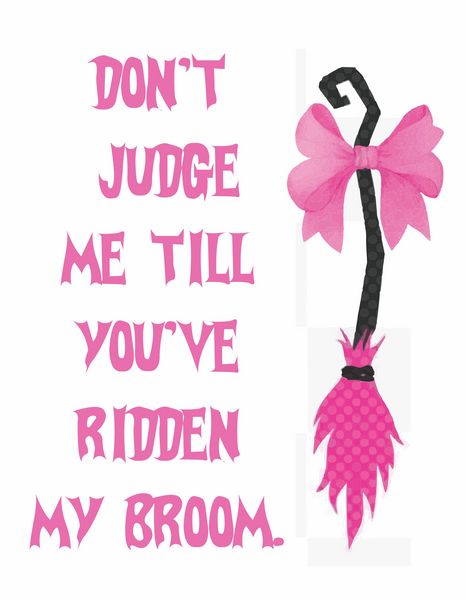 Don't judge me till you've ridden my broom.