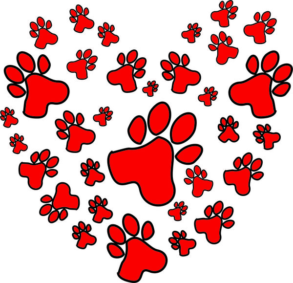 Paw shaped heart