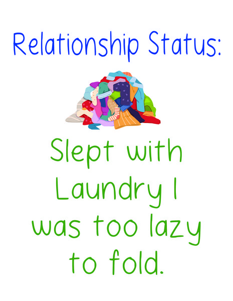 Relationship Status: Slept with laundry I was to lazy to fold.