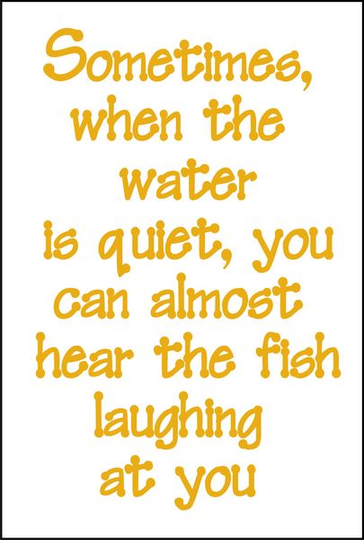 Sometimes, when the water is quiet?you can almost hear the fish laughing at you.