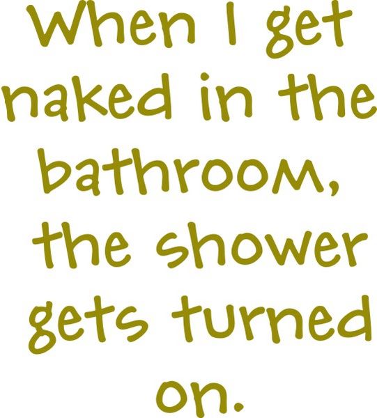 When I get naked in the bathroom, the shower gets turned on.