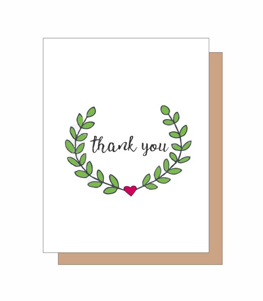 Boxed Note Cards-Thank You with Laurel 8 Note Crads 8 Self S