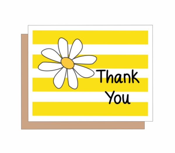 Boxed Note Cards-Yellow and White Daisy Thabnk You 8 Note C