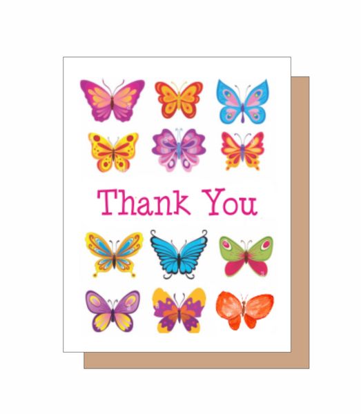 Boxed Note Cards-Butterfly Thank You 8 Note Crads 8 Self Se