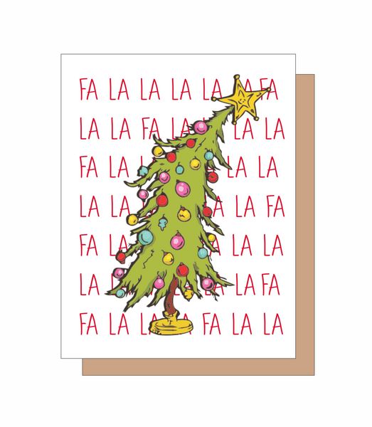 Boxed Note Cards-Fa La La Tree 8 Note Crads 8 Self Sealing