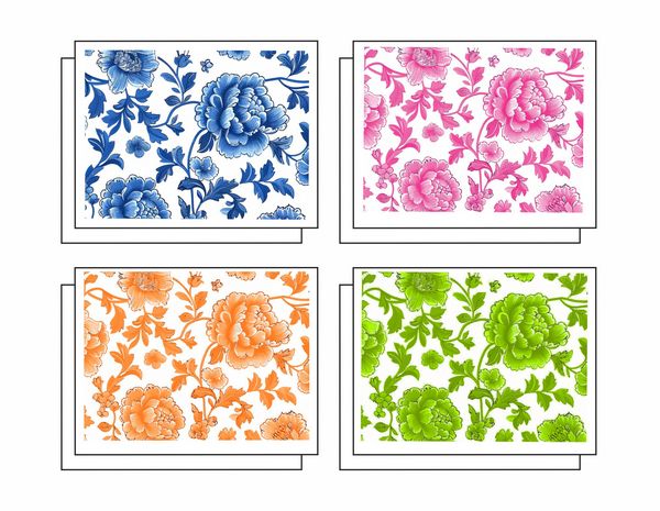 Floral Assortment 8 Note Crads 2 each of 4 Designs 8 Self