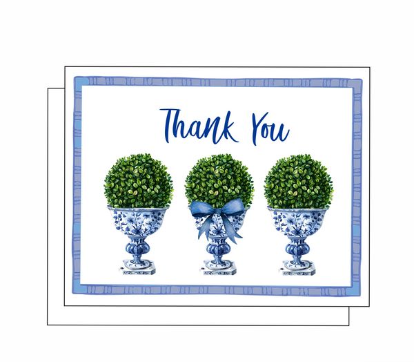 Thank You Chinoiserie Boxwood Urns